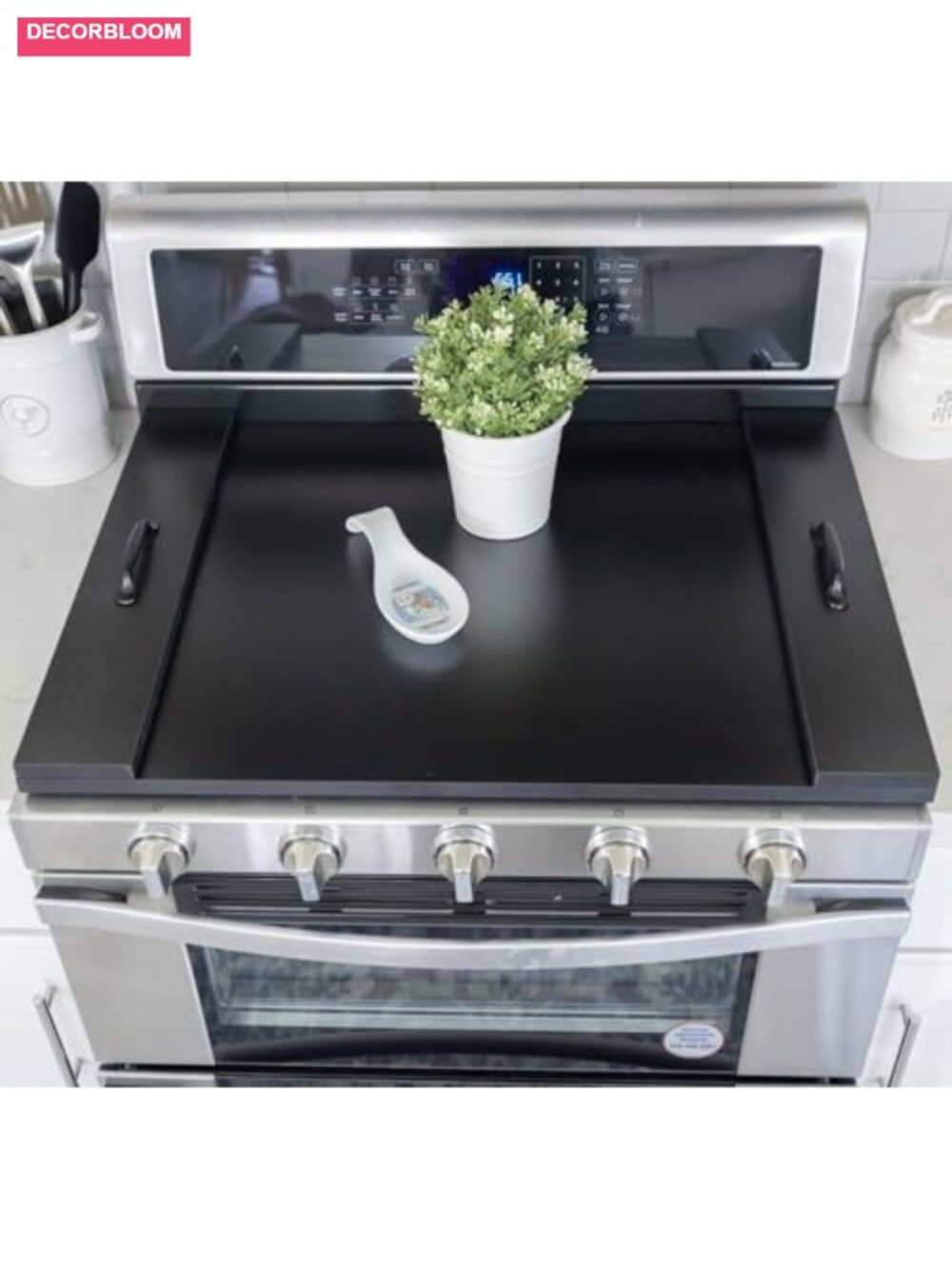 Noodle Board Stove Cover with Handles for Electric and Gas Stove Top, Farmhouse